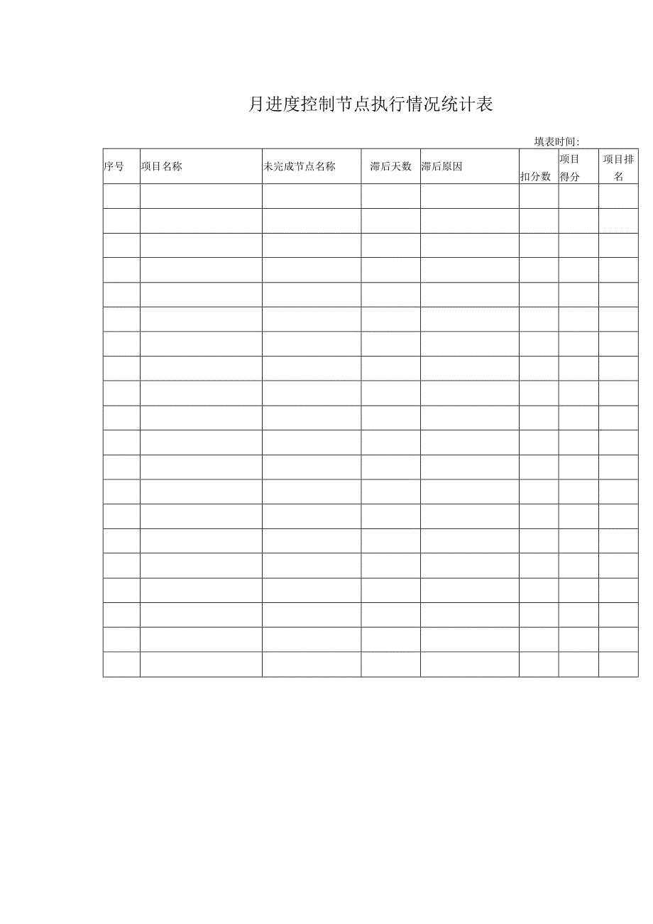 月进度控制节点执行情况统计表.docx_第1页