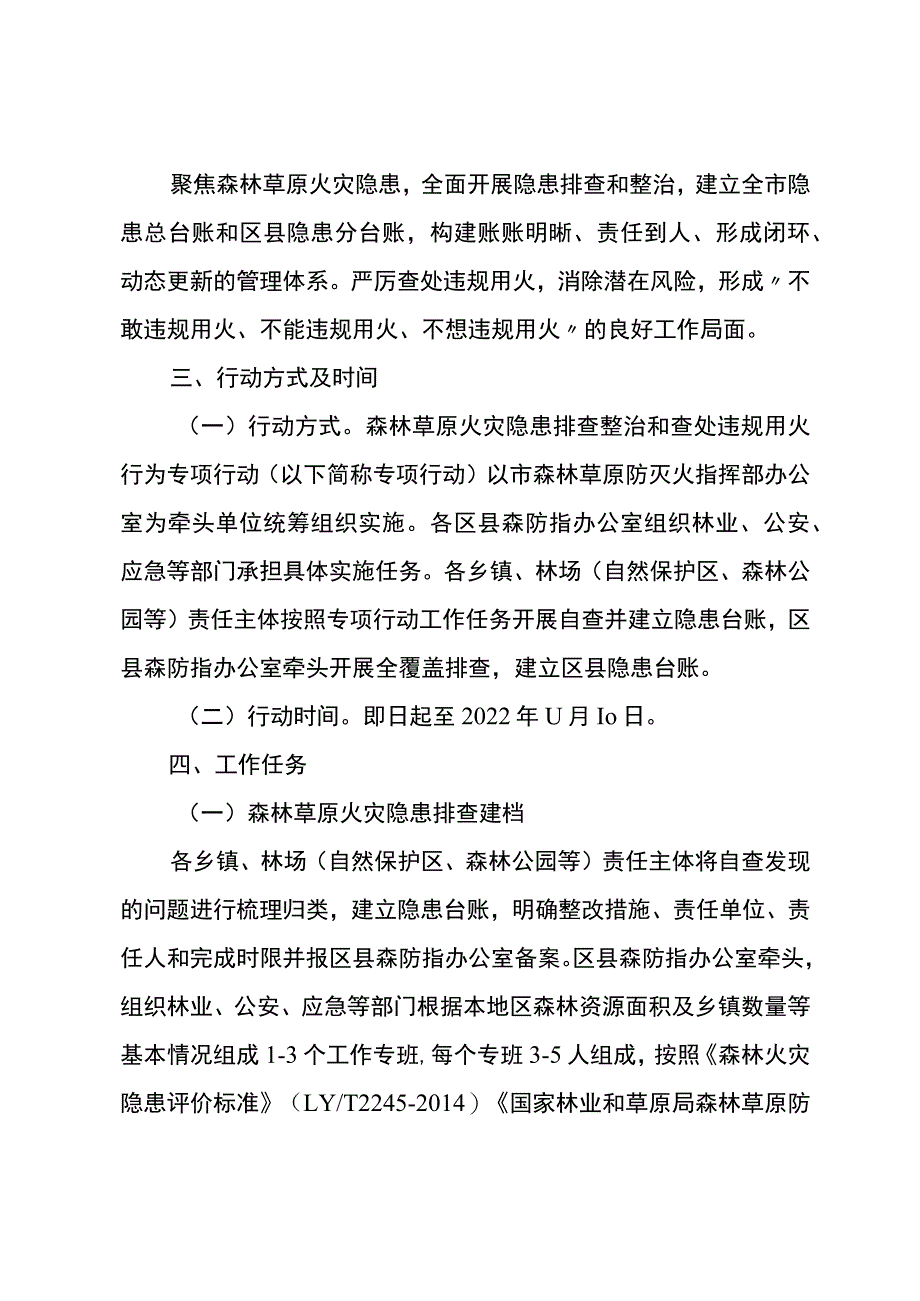 森林草原火灾隐患排查整治和查处违规用火行为专项行动实施方案 .docx_第2页