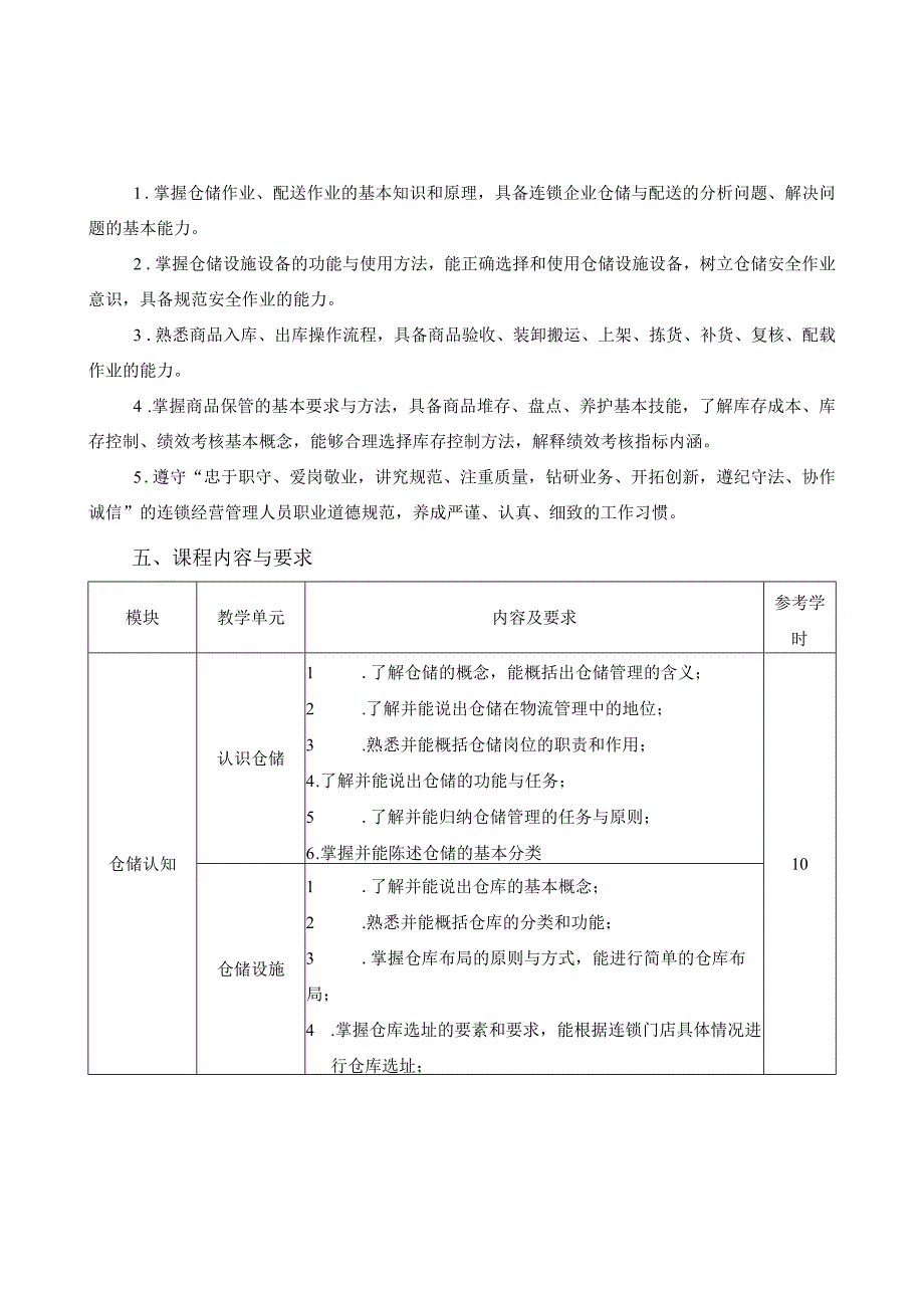 《连锁企业仓储与配送实务》课程标准.docx_第2页