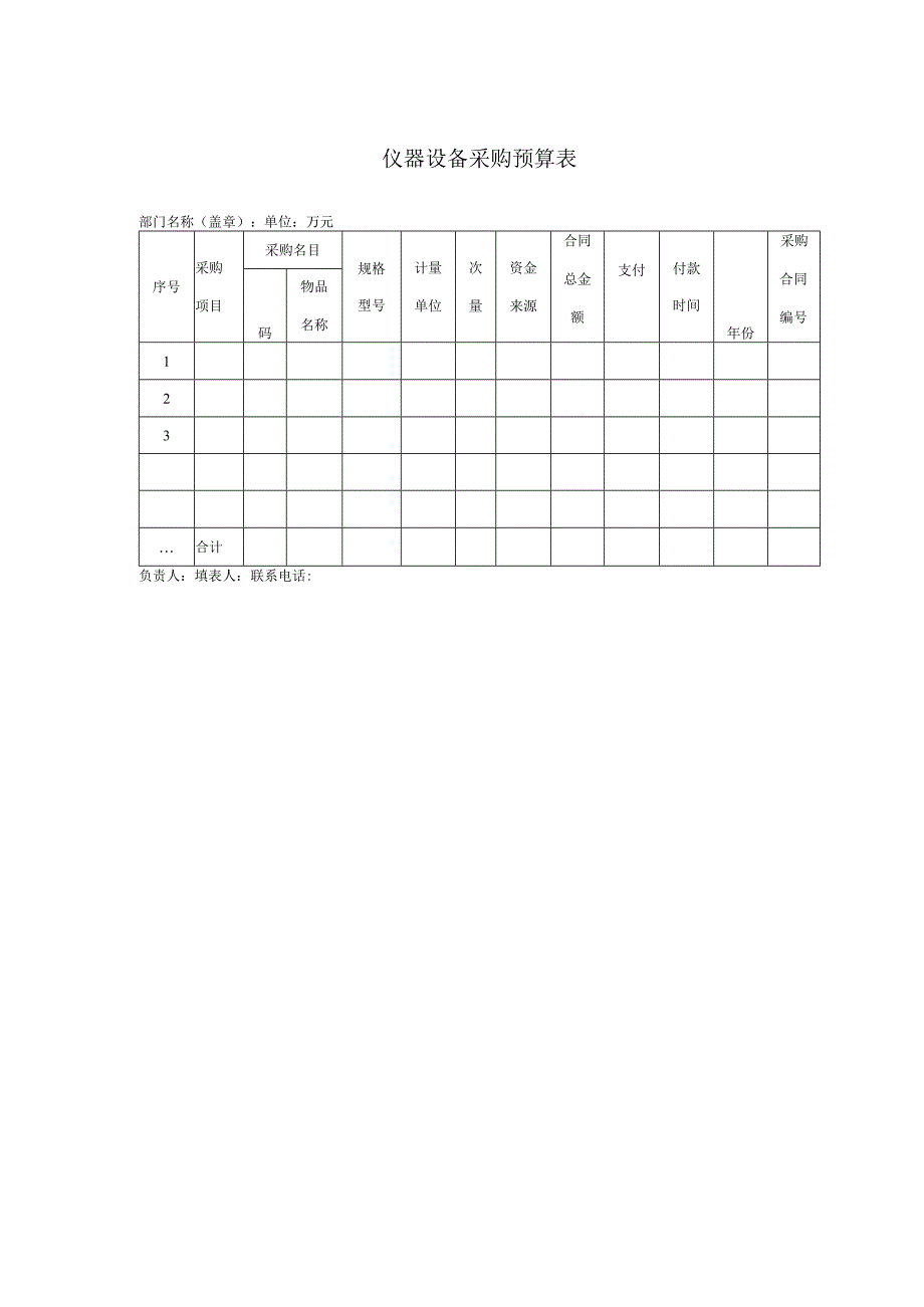 仪器设备采购预算表.docx_第1页