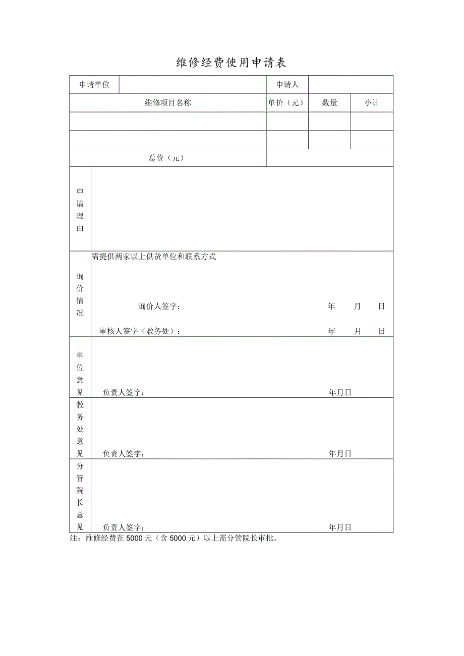 维修经费使用申请表.docx_第1页