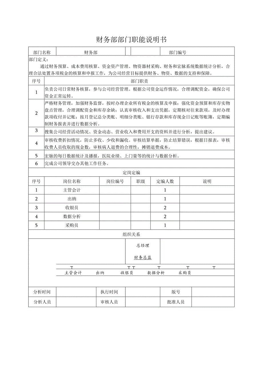 公司财务部部门职能说明.docx_第1页