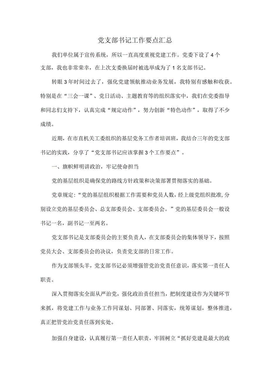 党支部书记工作要点汇总.docx_第1页