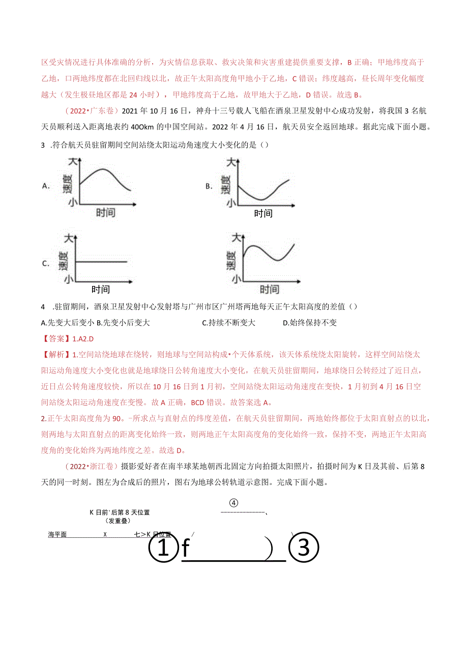 专题03 地球运动：2014-2023（全国通用）.docx_第2页