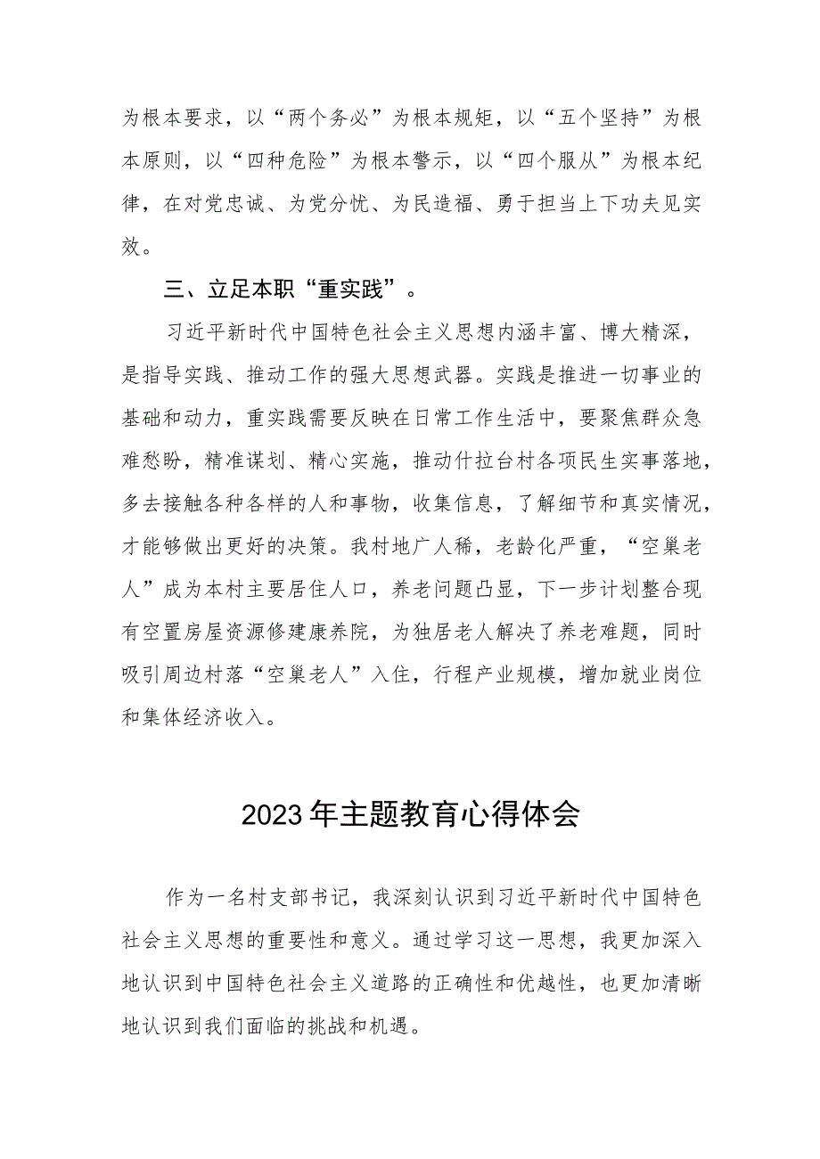 村党组织书记2023年主题教育心得体会五篇.docx_第2页