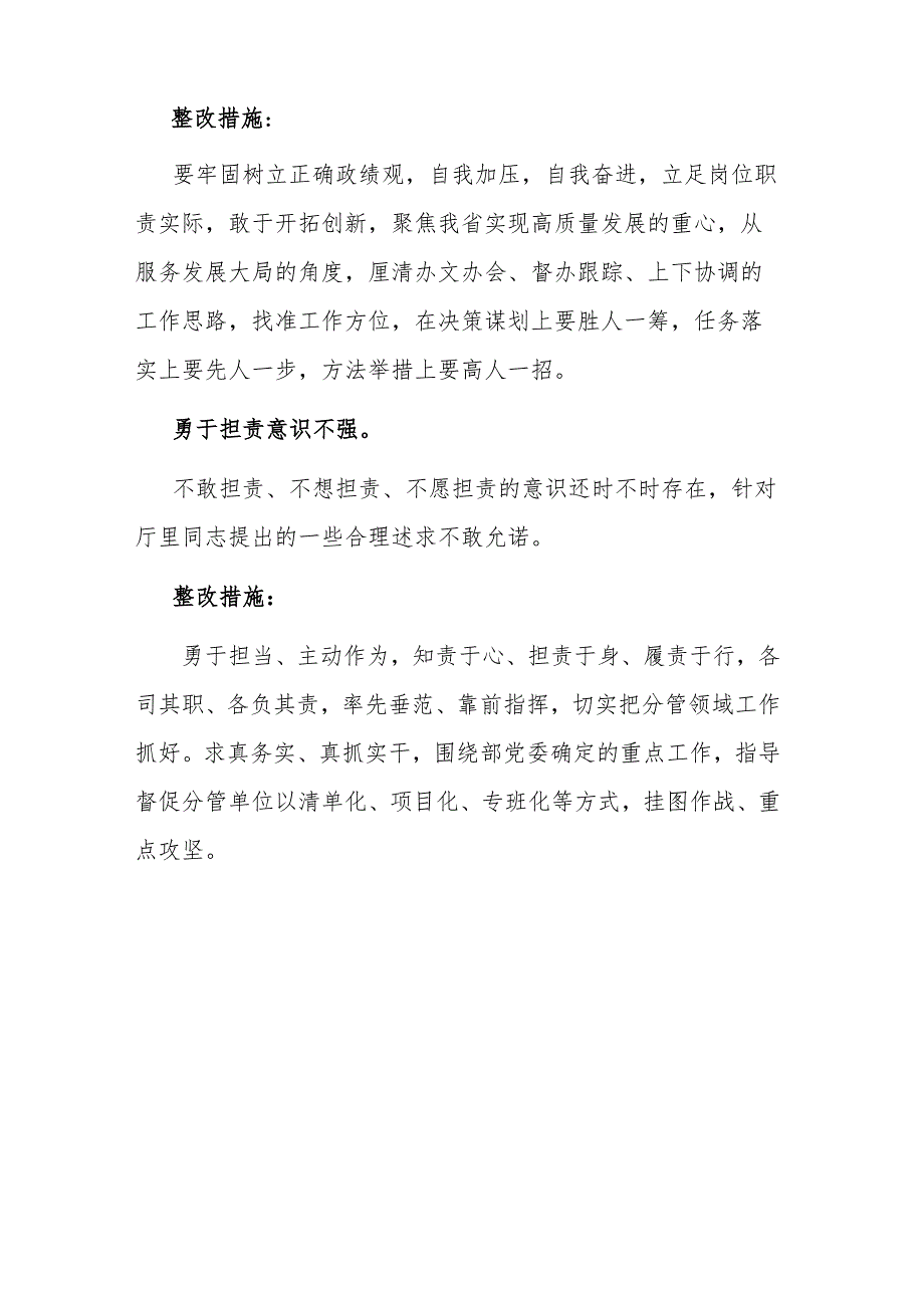 主题教育“担当作为”方面问题清单及整改措施范文.docx_第3页