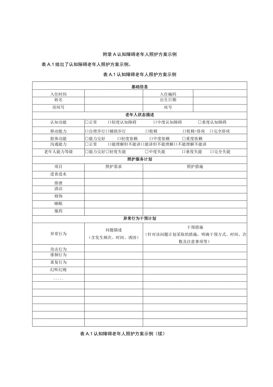 认知障碍老年人照护方案示例.docx_第1页