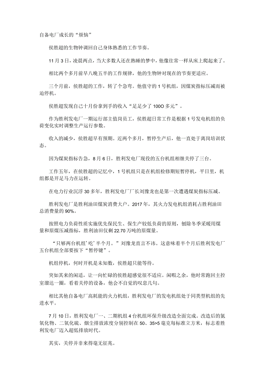 自备电厂成长的“烦恼”.docx_第1页