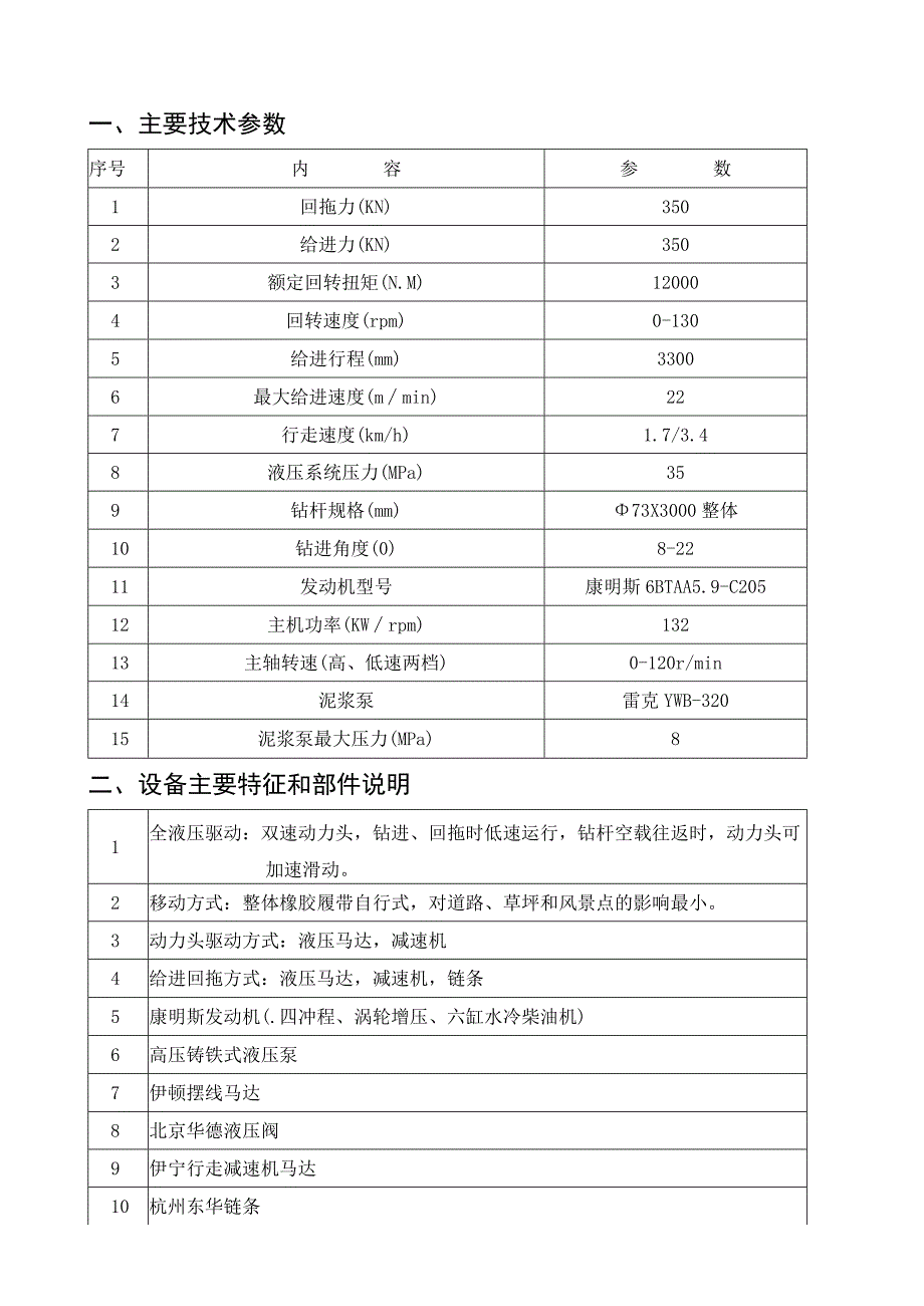 霸州市华东非开挖设备厂HD-33型非开挖水平定向钻机配置表.docx_第2页