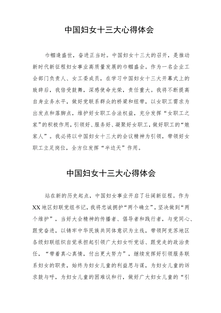 学习中国妇女十三大精神的心得感悟十六篇.docx_第2页