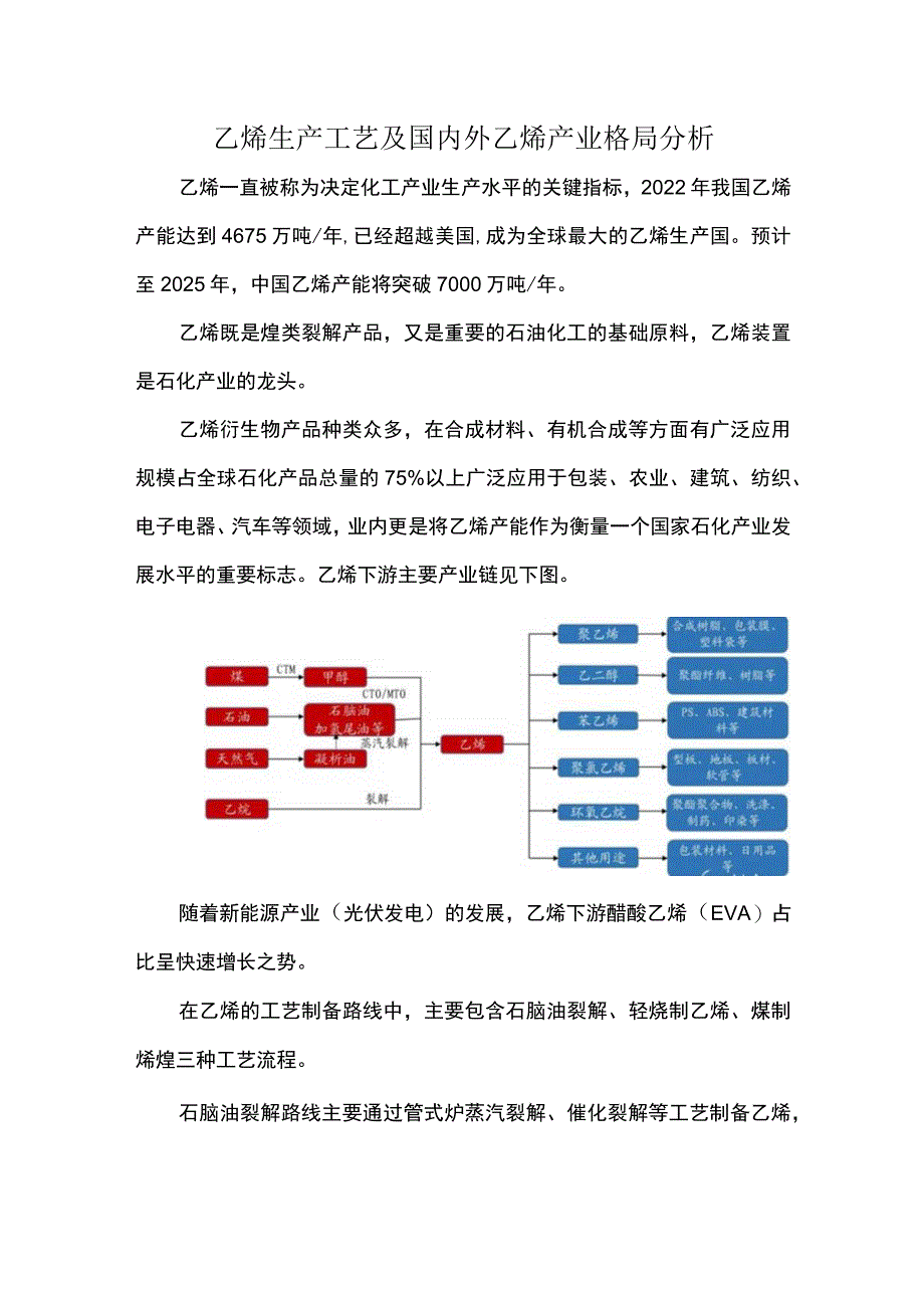 乙烯生产工艺及国内外乙烯产业格局分析.docx_第1页