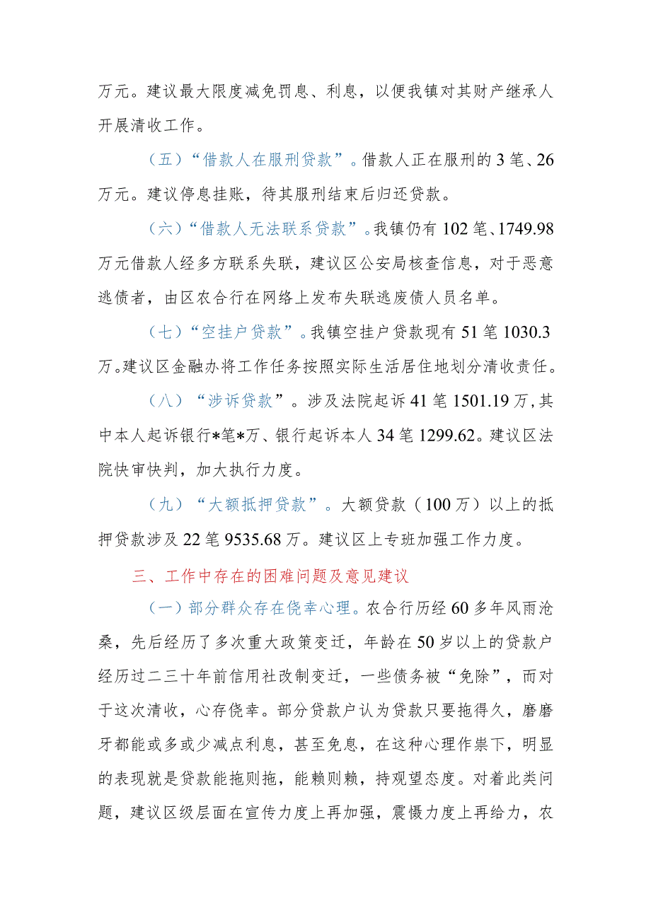 2023年乡镇不良贷款清收工作情况汇报（困难问题）.docx_第3页