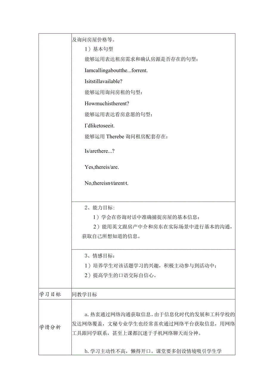 《apartment for rent教学设计.docx_第2页