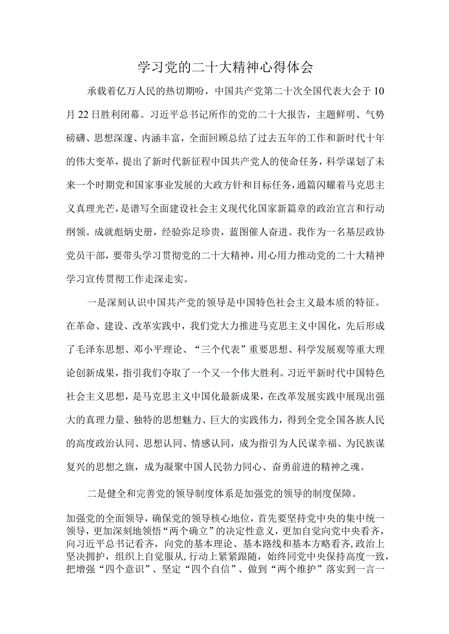 市区计算机软件开发企业基层党组织深入学习党的二十大精神个人心得体会.docx_第1页