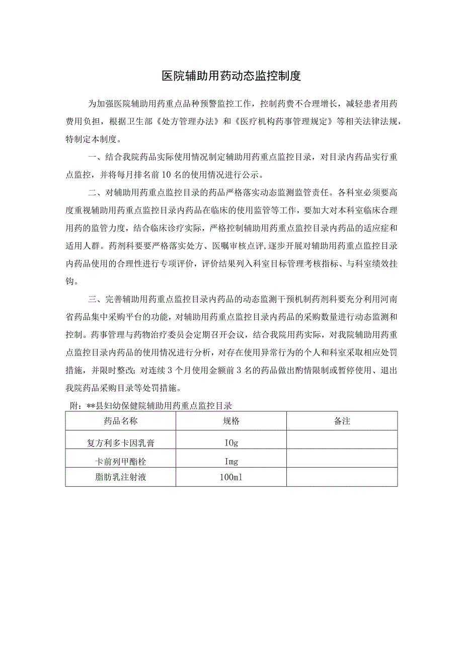 医院辅助用药动态监控制度.docx_第1页