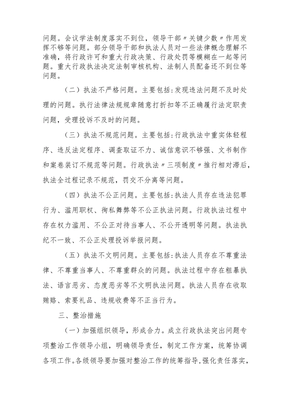 某城管执法局行政执法突出问题专项整治行动实施方案.docx_第2页