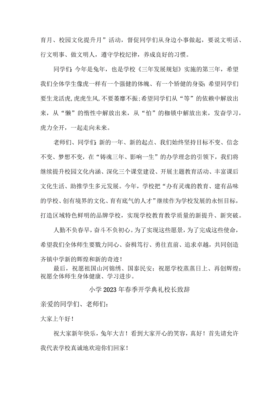 小学2023年春季开学典礼校长致辞 (精编四份).docx_第3页