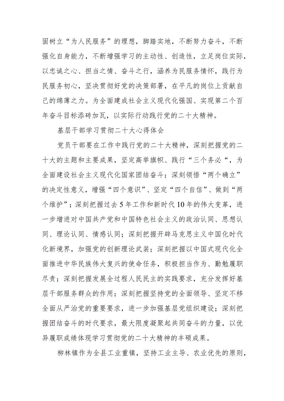 基层干部学习贯彻二十大心得体会三篇.docx_第2页