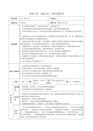 内科主任（副主任）岗位说明书.docx