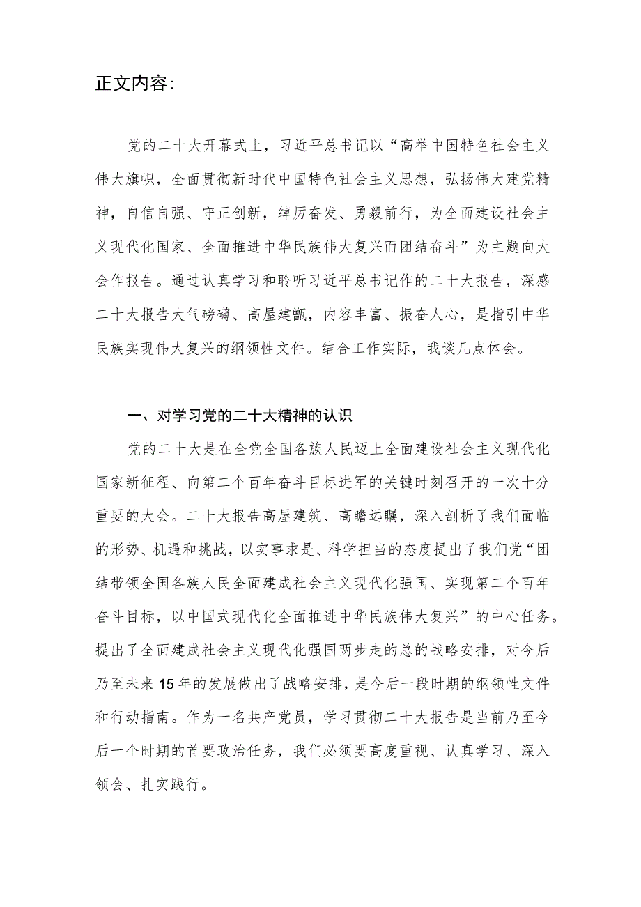 党员干部观看党的二十大开幕式心得体会有感想研讨发言（如何学习贯彻党的二十大精神及认识）.docx_第2页