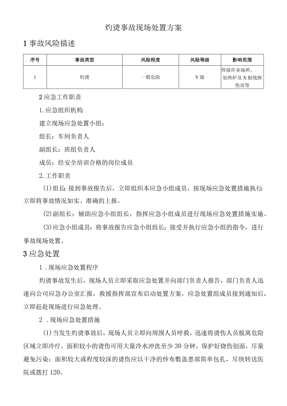 灼烫事故现场处置方案.docx_第1页