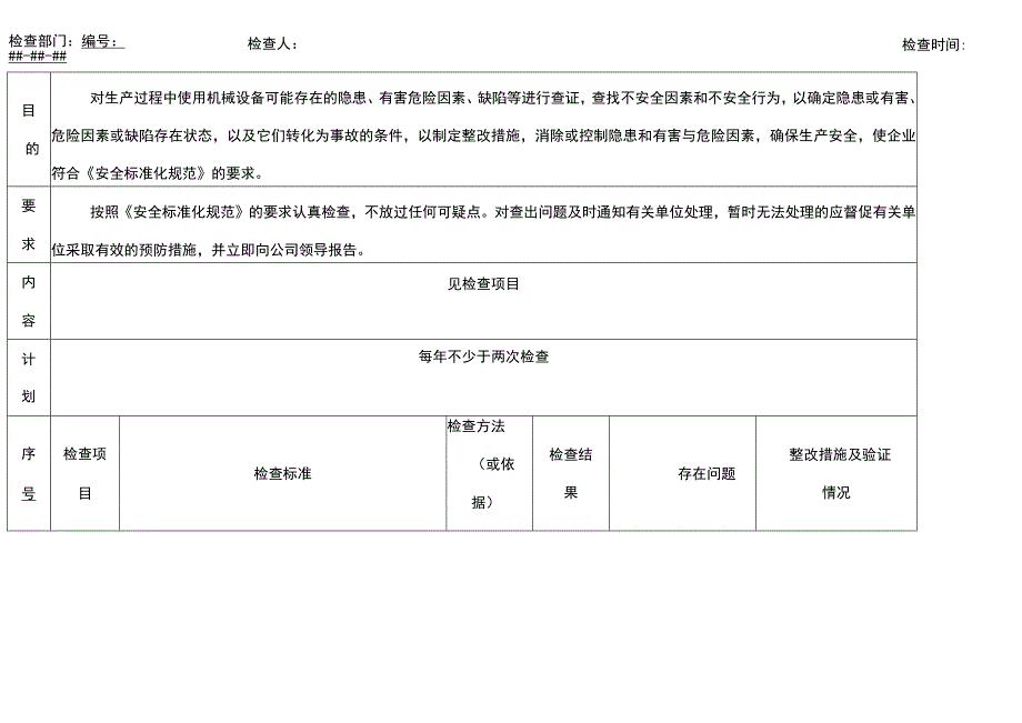 机械设备安全检查表.docx_第1页