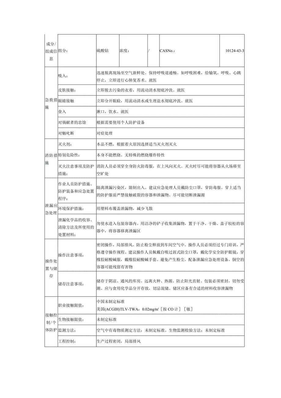 硫酸钴的安全技术说明书.docx_第2页