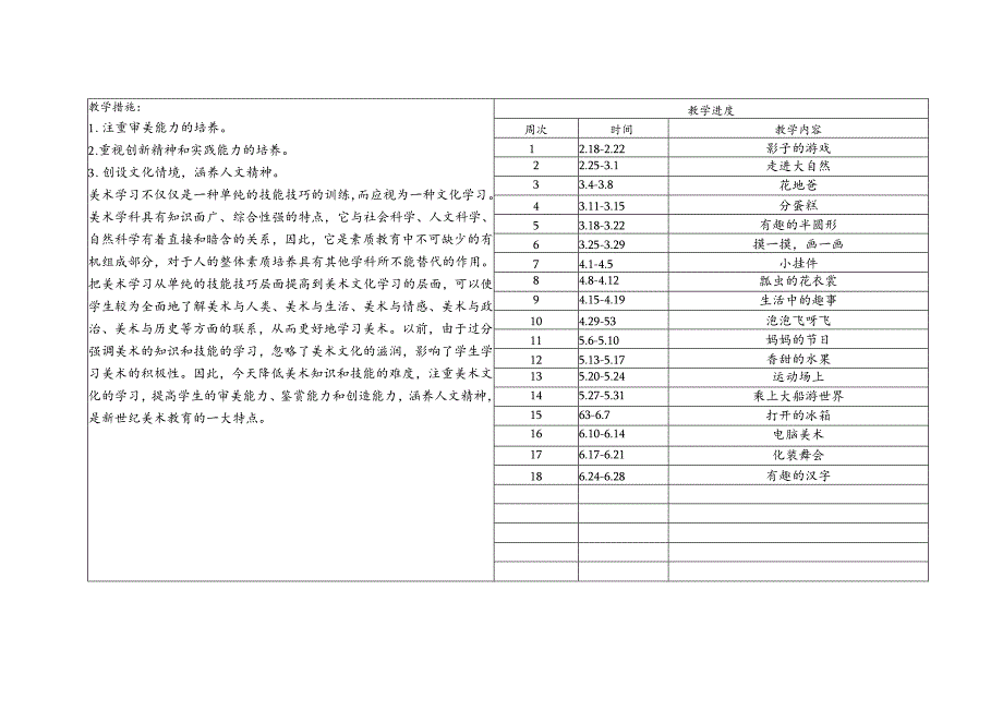 苏教版一年级下美术教学计划_副本.docx_第3页