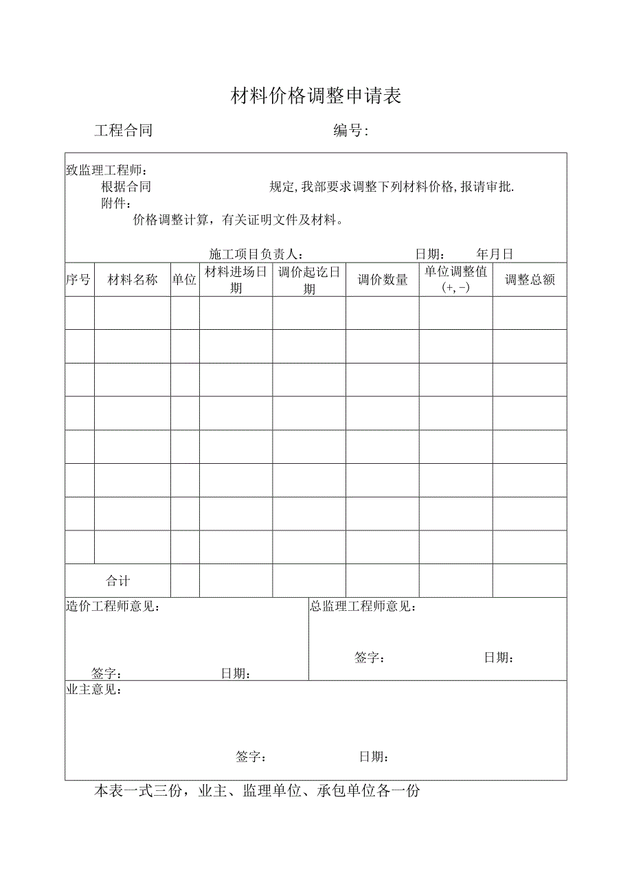 材料价格调整申请表.docx_第1页