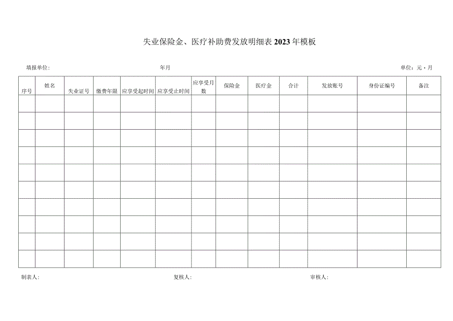 失业保险业务汇总表格2023年模板（9个表）.docx_第2页