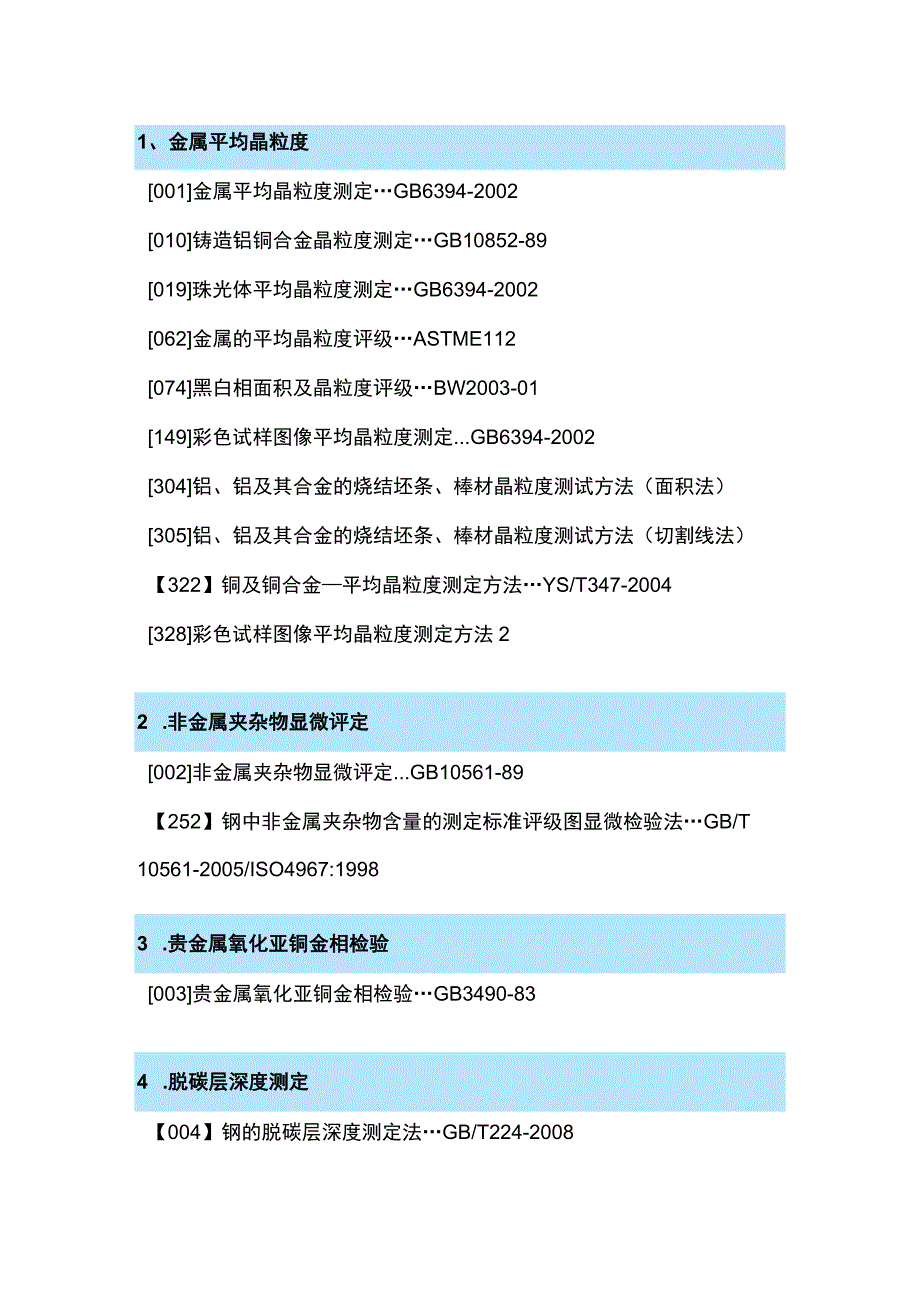 技能培训资料之378条金相分析标准.docx_第1页