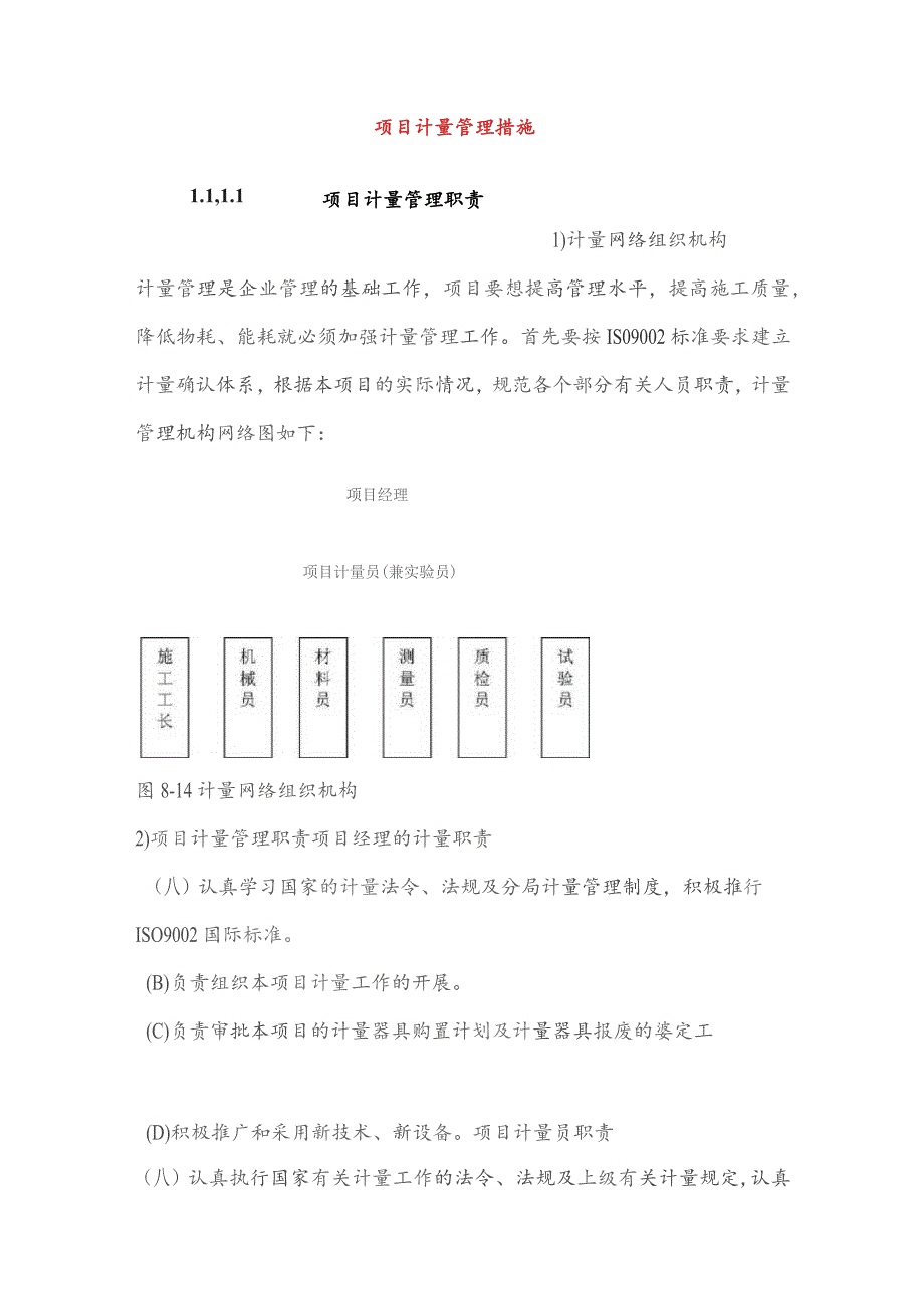 项目计量管理措施.docx_第1页