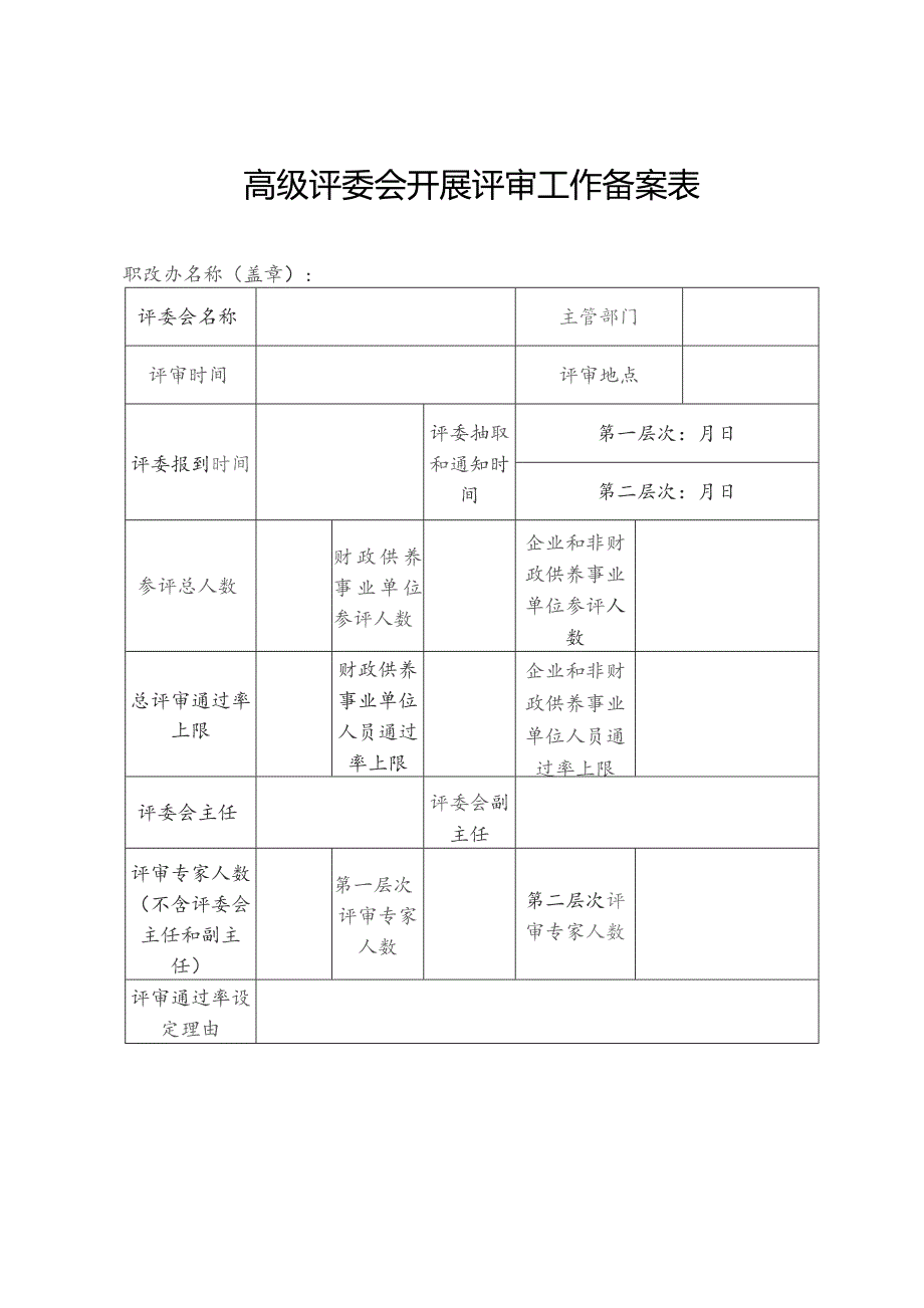 高级评委会开展评审工作备案表.docx_第1页