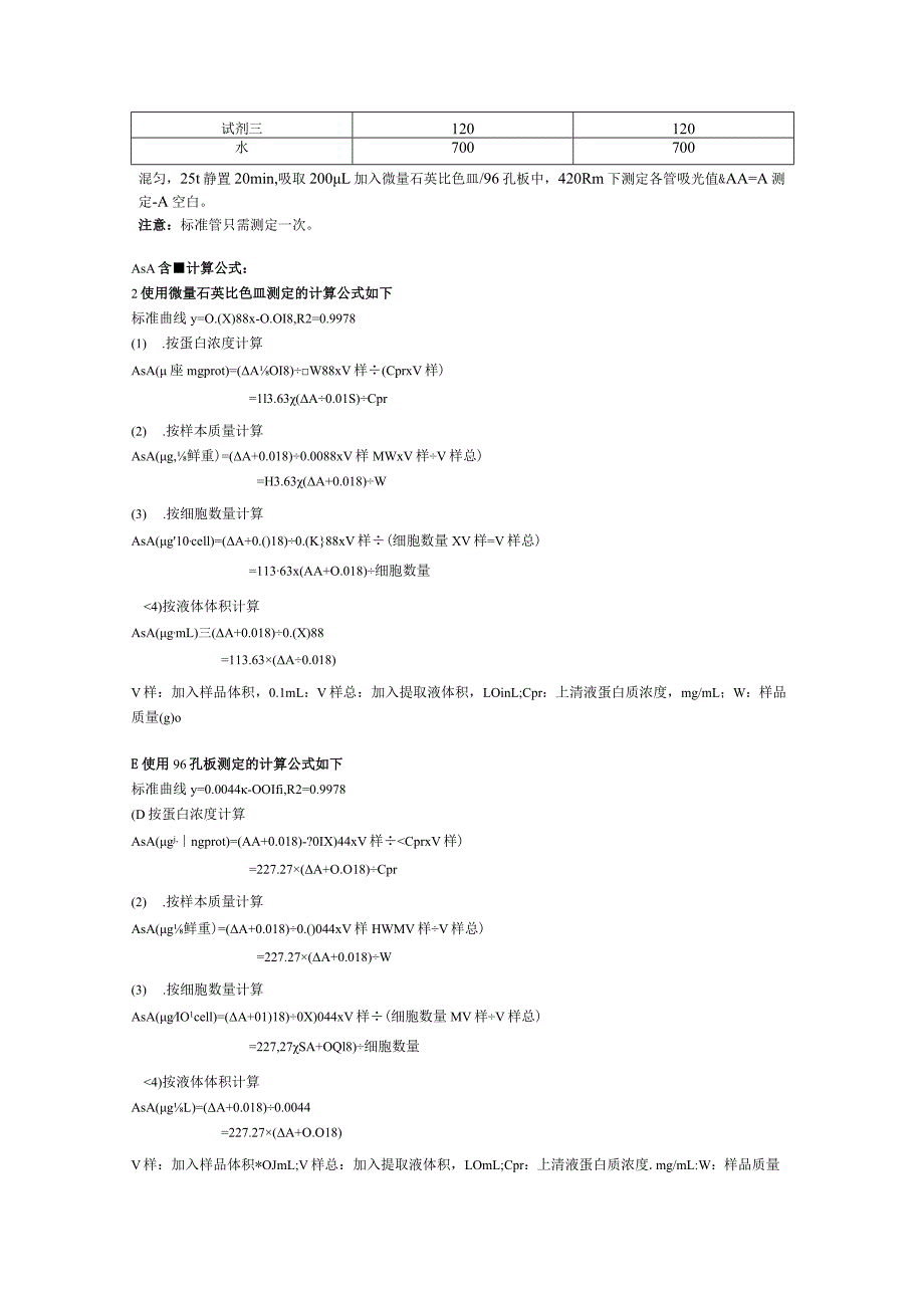 还原型抗坏血酸ascorbicacidAsA含量测定试剂盒说明书.docx_第2页