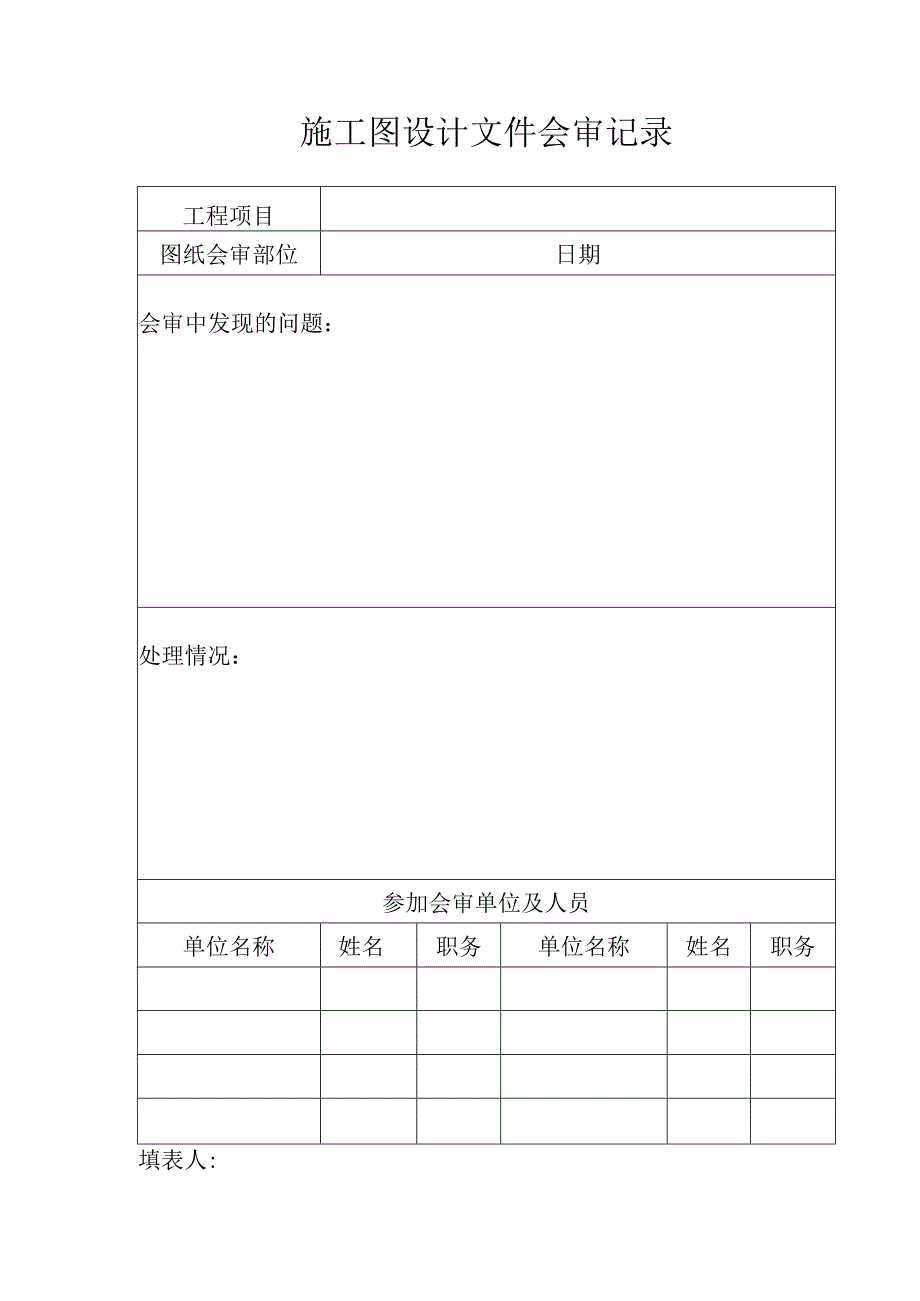 施工图设计文件会审记录.docx_第1页