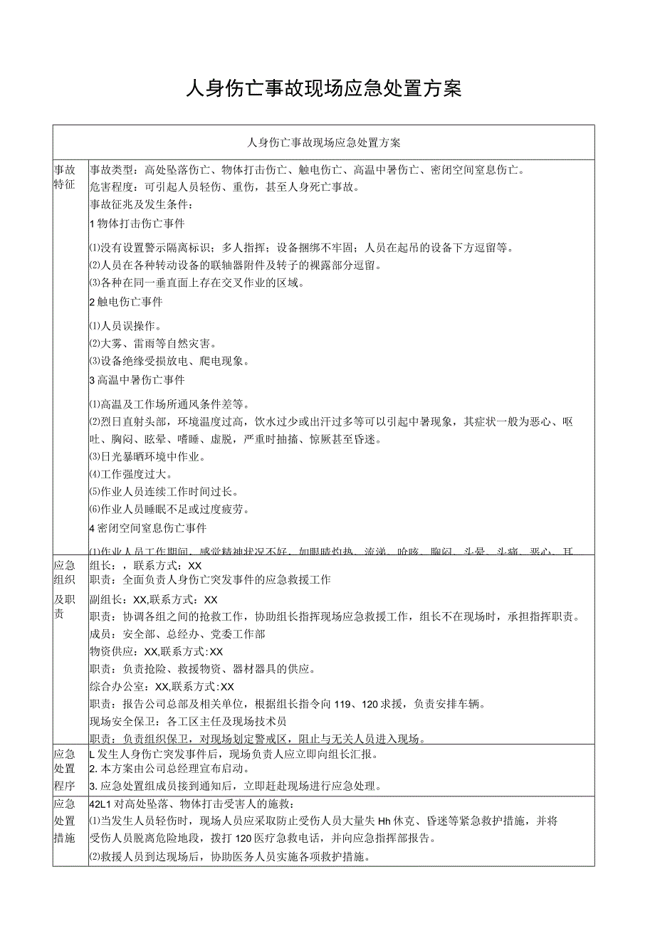 人身伤亡事故现场应急处置方案.docx_第1页