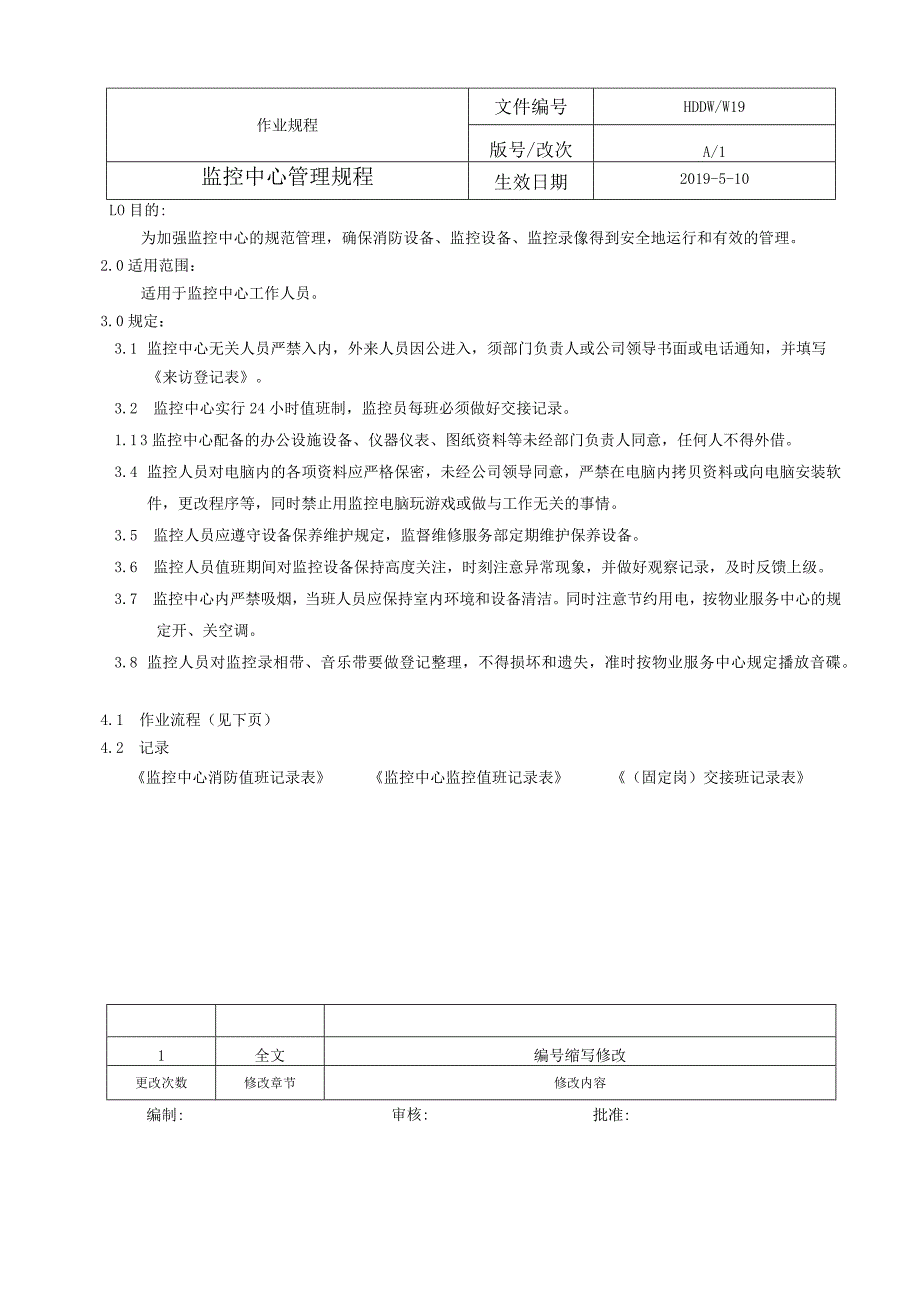 物业 监控中心管理规程.docx_第1页