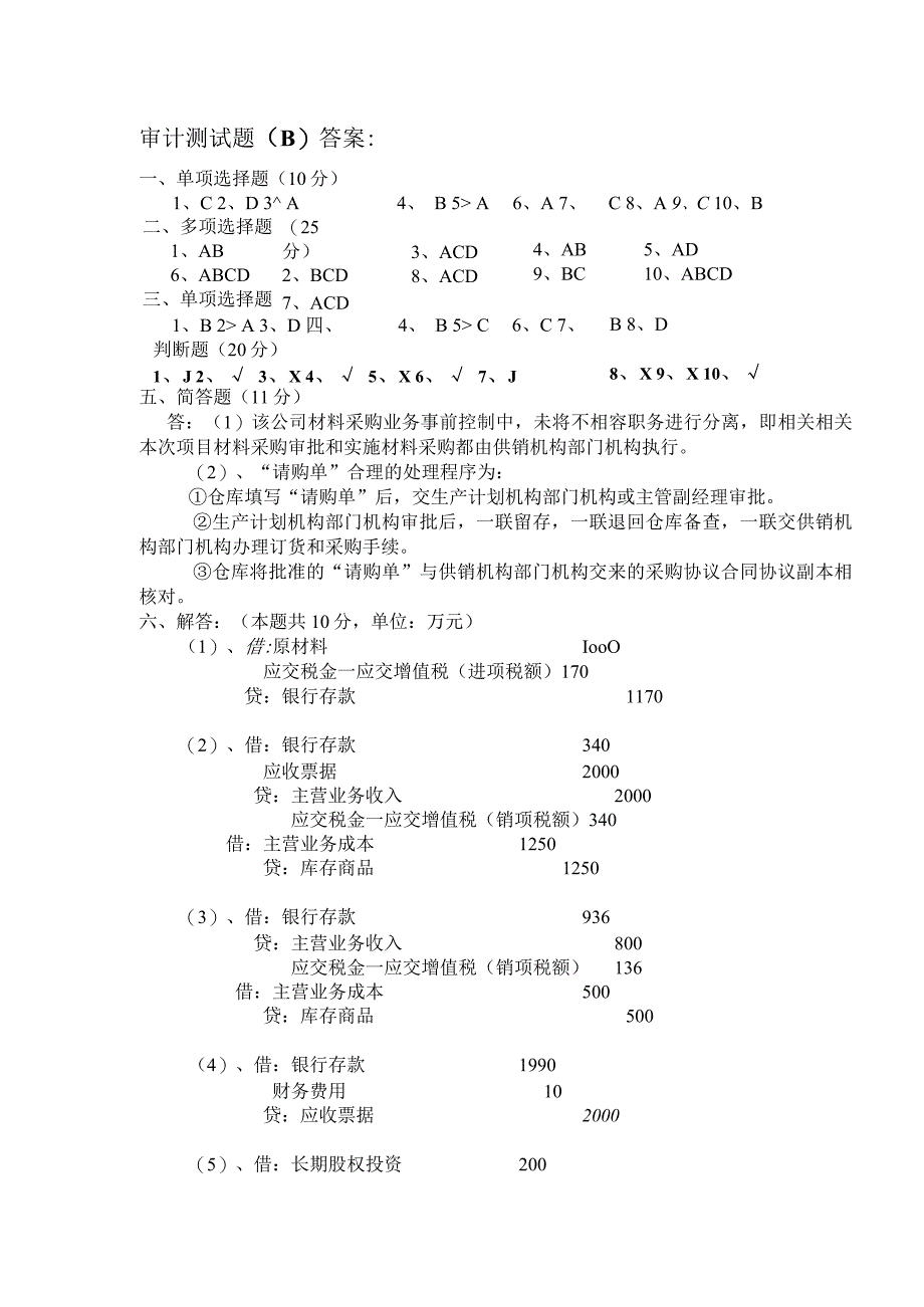 办公文档范本审计试题答案.docx_第1页