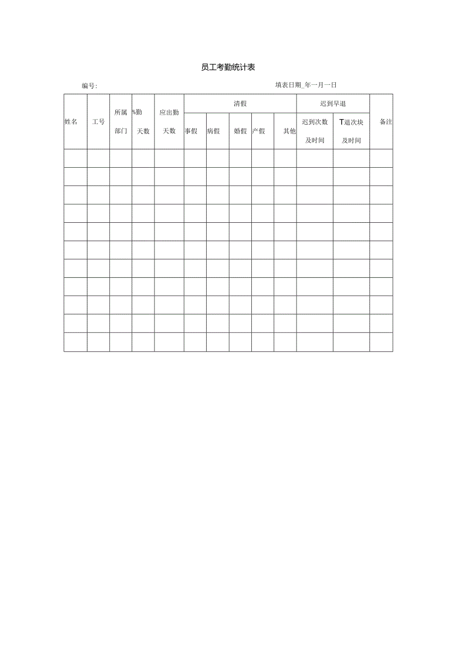 员工考勤统计表.docx_第1页
