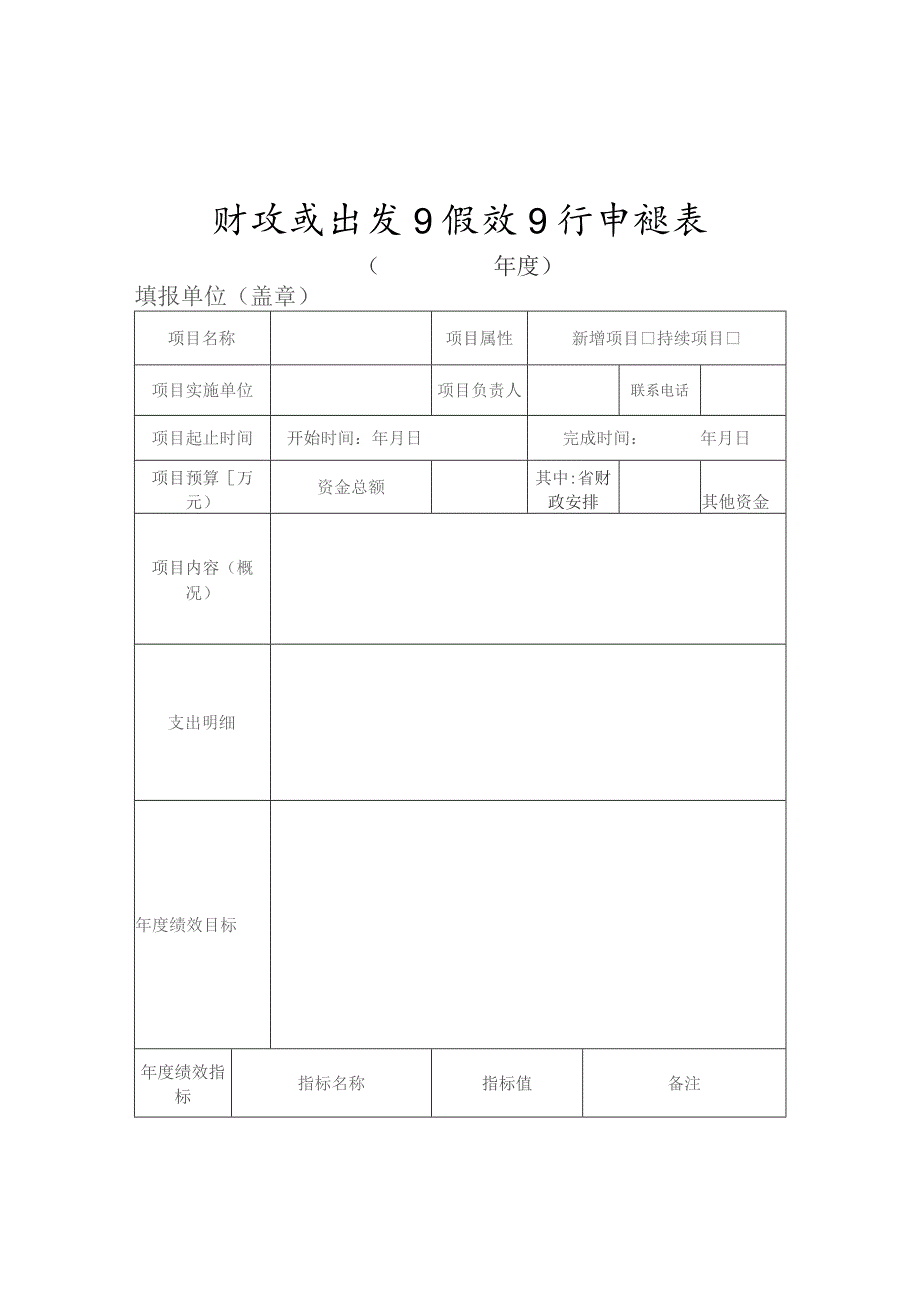 财政支出项目绩效目标申报表.docx_第1页