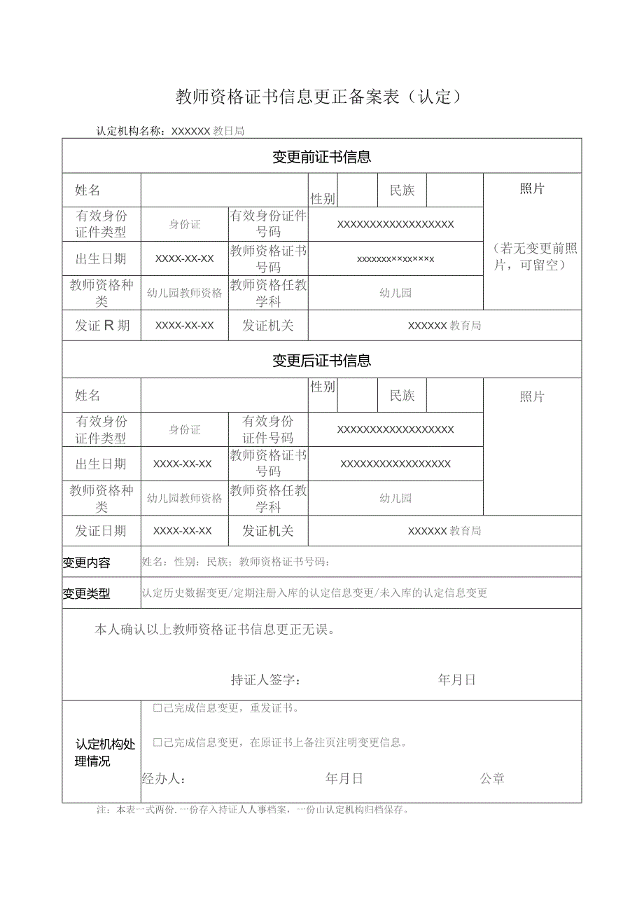 教师资格证书信息更正备案表.docx_第1页