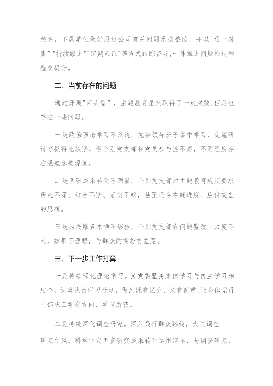 主题教育整改落实情况“回头看”情况专项自查报告范文2篇.docx_第3页