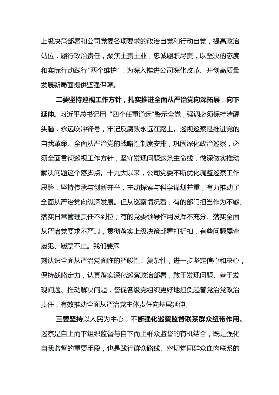 党委书记在东港公司党委 2023年第一轮巡察动员部署会上的讲话.docx_第3页