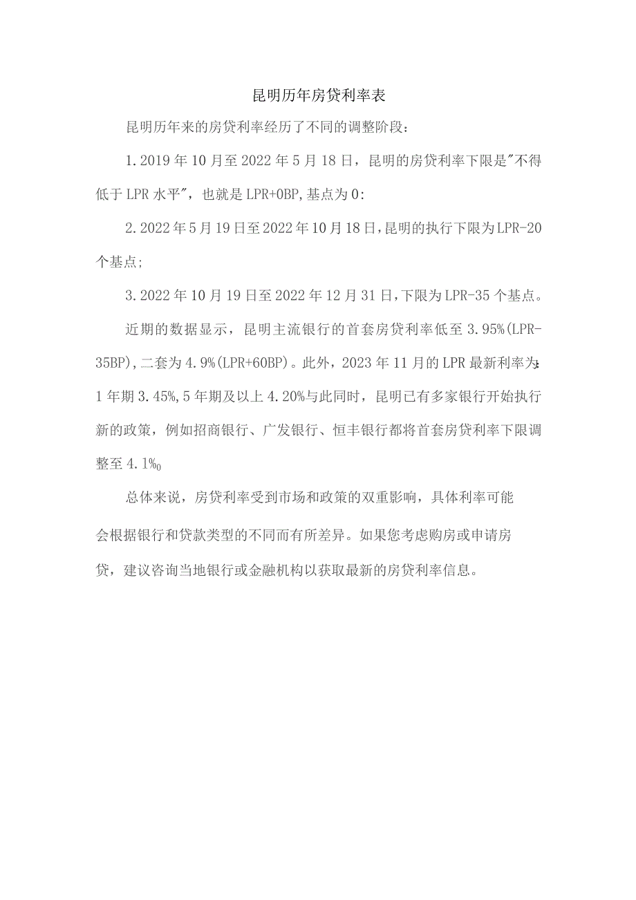 昆明历年房贷利率表.docx_第1页