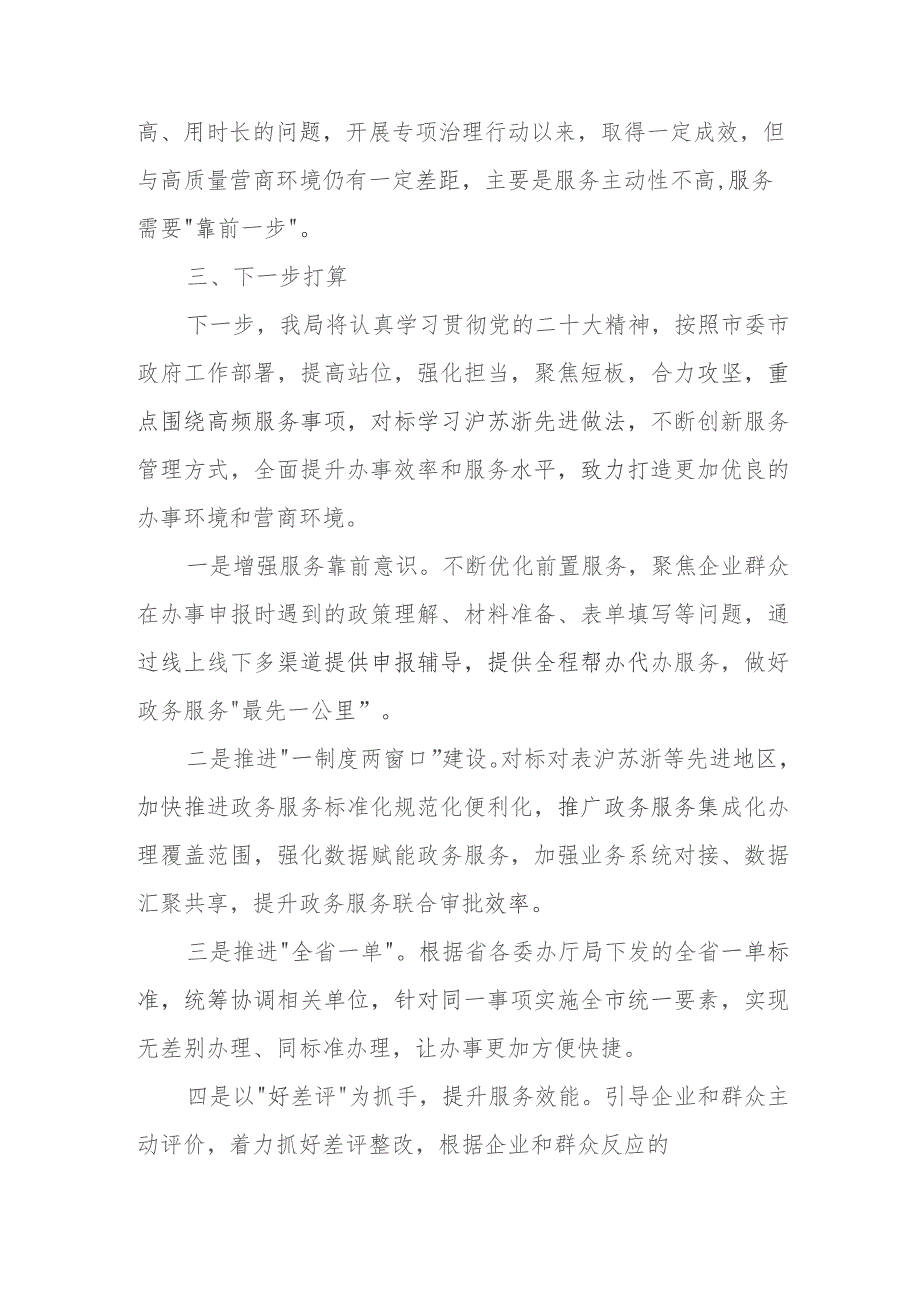 XX市数据资源管理局关于营商环境突出问题专项治理的自查报告.docx_第3页