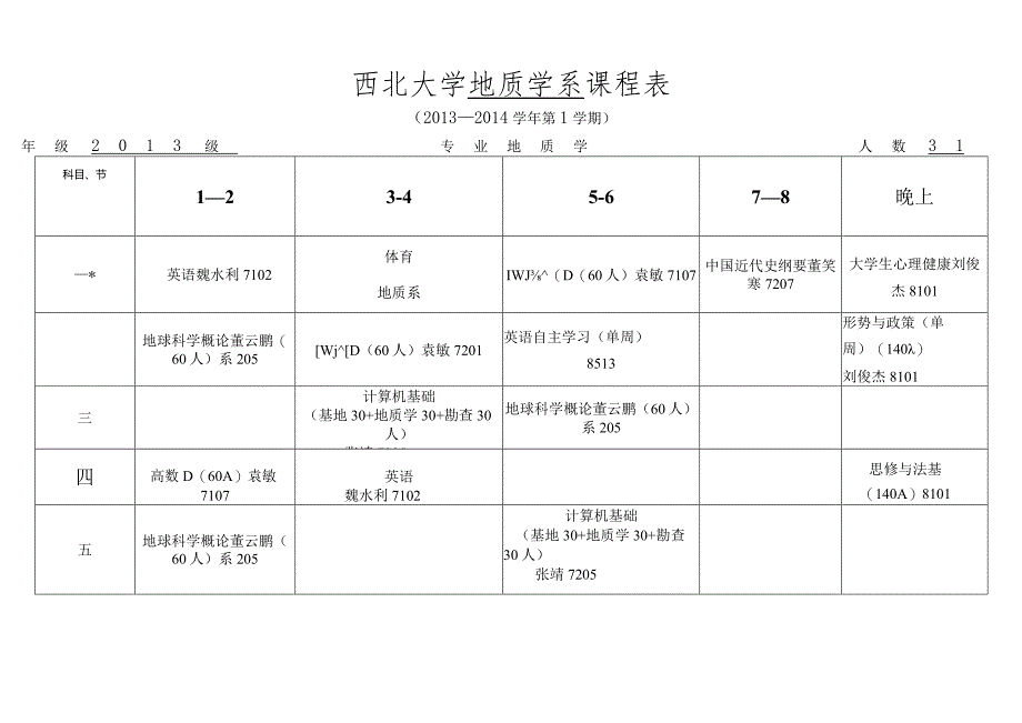 西北大学地质学系课程表.docx_第2页