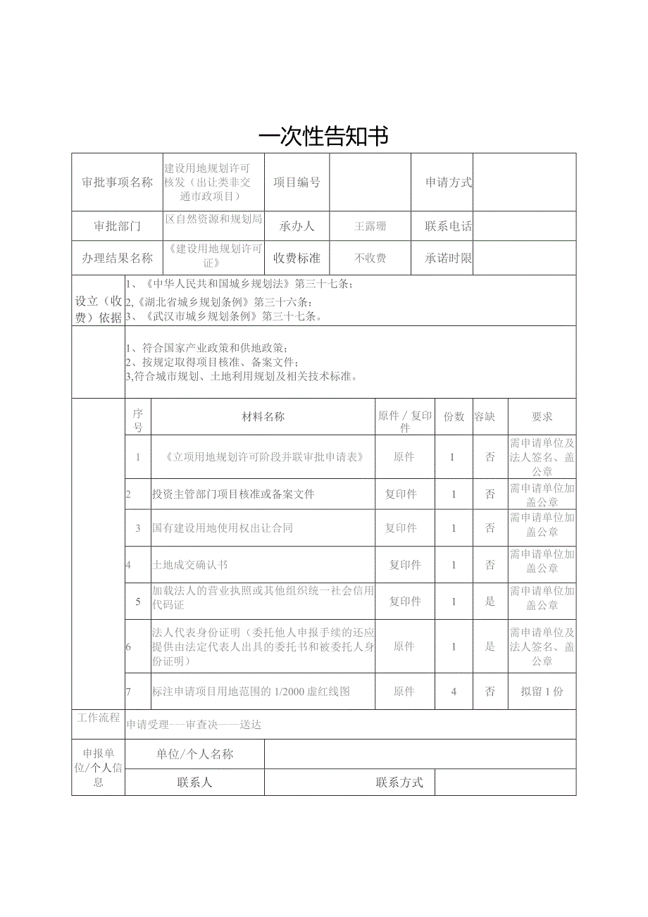 （3）建设用地规划许可核发（出让类非交通市政项目）.docx_第1页