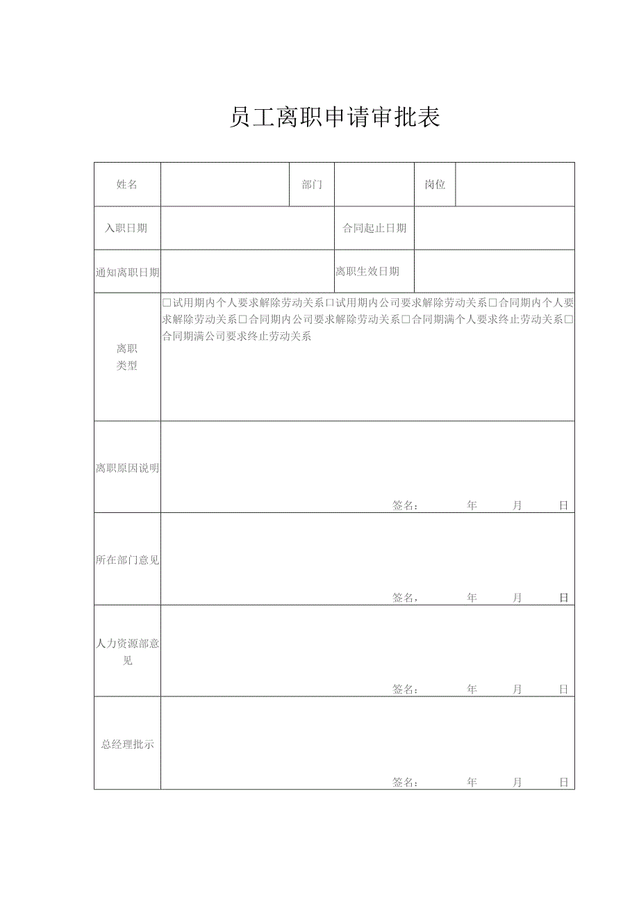 员工离职申请审批表.docx_第1页