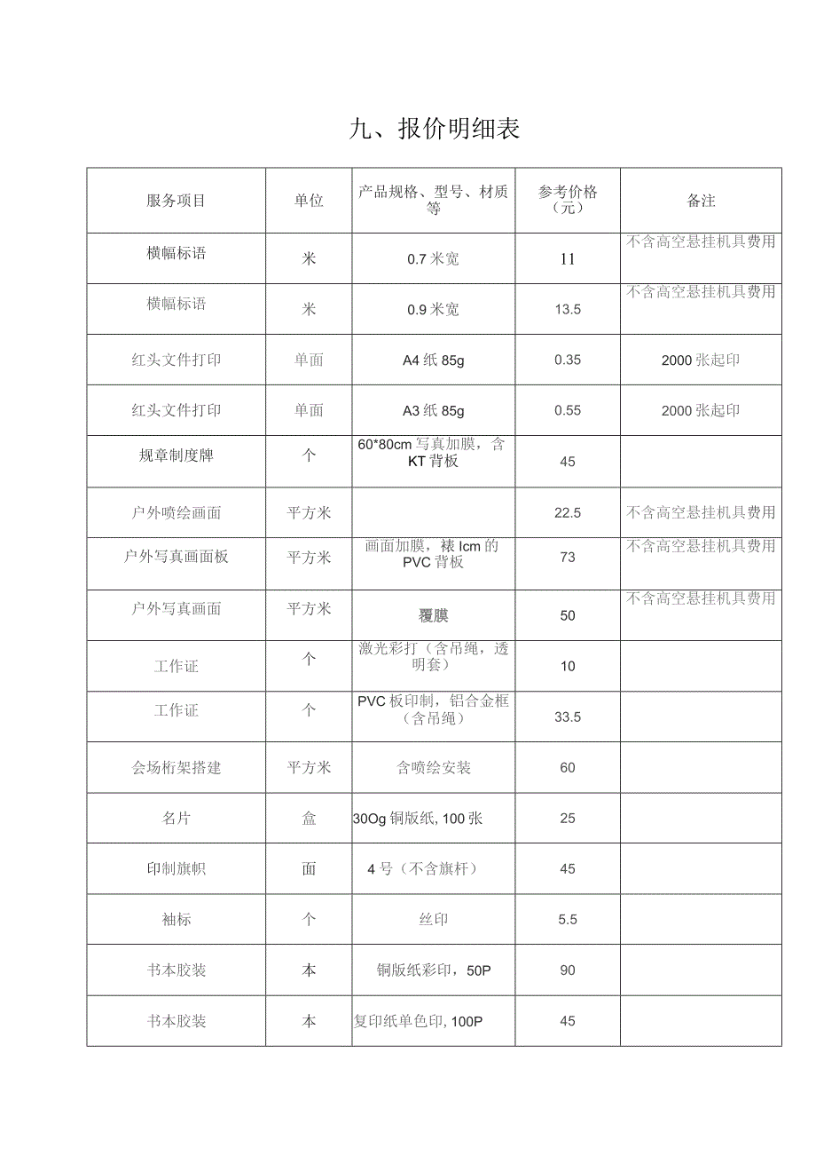 九、报价明细表.docx_第1页