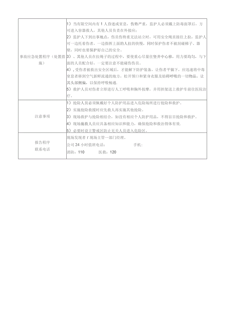 有限空间作业事故现场处置方案.docx_第2页